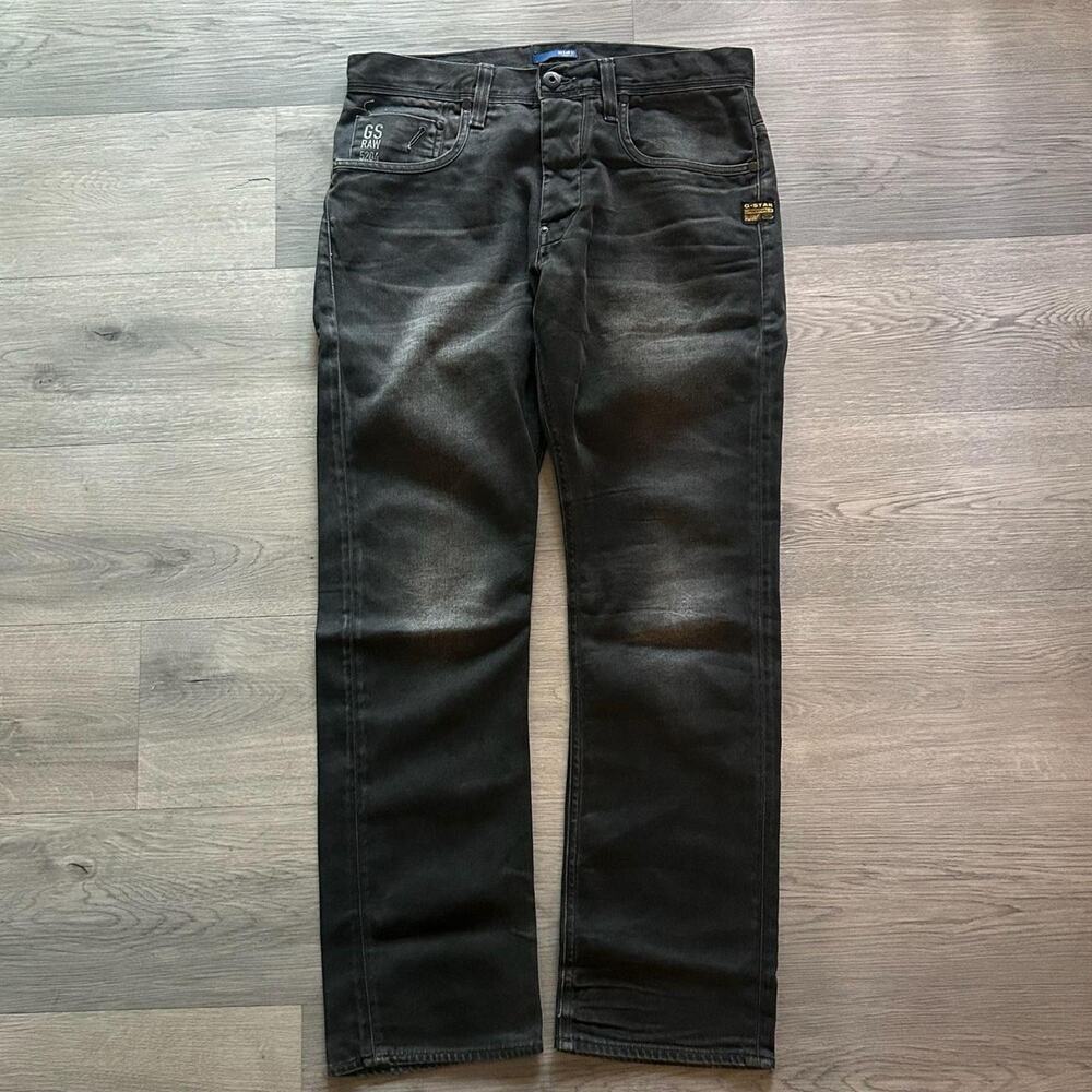 G-Star RAW Attacc Straight Jeans in Brenner Black Denim Size 32x30